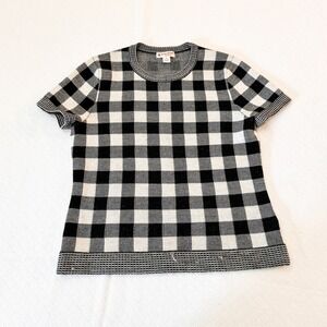 Brooks Brother Red Fleece Merino Wool Plaid Checkered Top SZ S